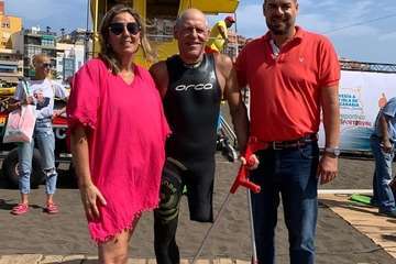 Llegada de Carmelo Santana a Melenara (Foto TA)